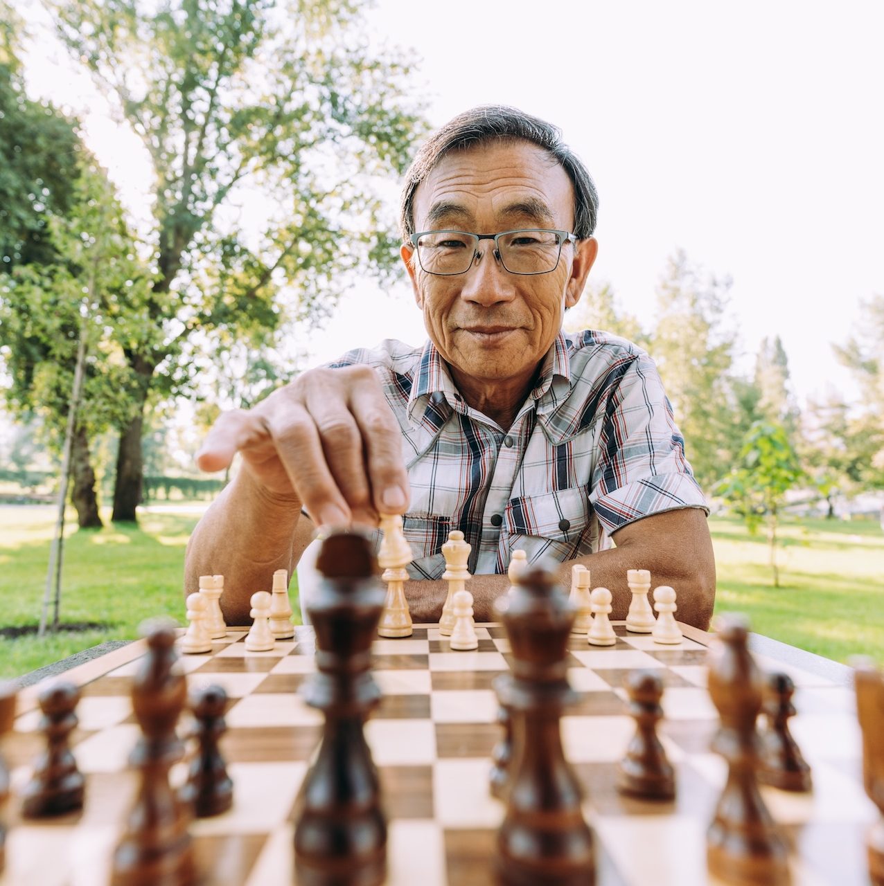 man playing chess